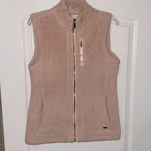 Women’s Calvin Klein size Small fleece vest pink with gold zippers